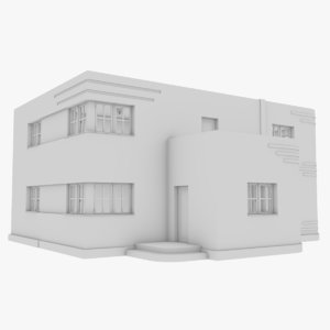 streamline moderne home interior 3D