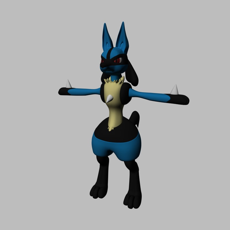 3D lucario model TurboSquid 1154664