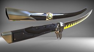 katana dragon sword 3D model