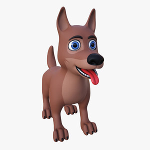 3D model dog cartoon