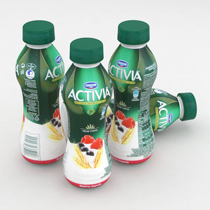 dairy bottle danone activia 3D model