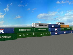 3D shipping containers model