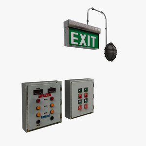 3D props: exit light control model