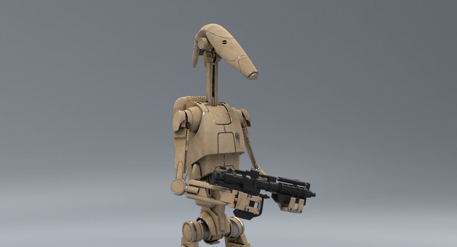 3d Model B1 Battle Droid Rifle Turbosquid 1155291