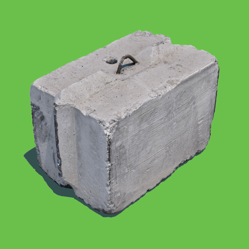 concrete barrier block model https://static.turbosquid.