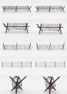 3D barbed wire obstacles
