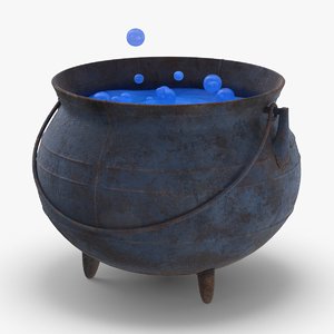 witch-cauldron---blue 3D model