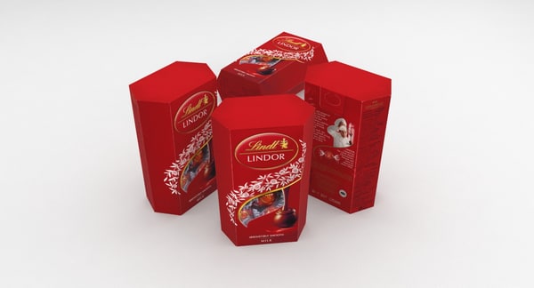 Lindt Lindor Vollmilchschokolade Cornet Box 200g 3d Modell Turbosquid 1155468