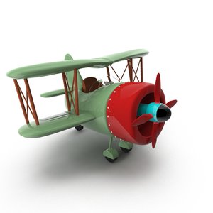 plane cartoon 3D model