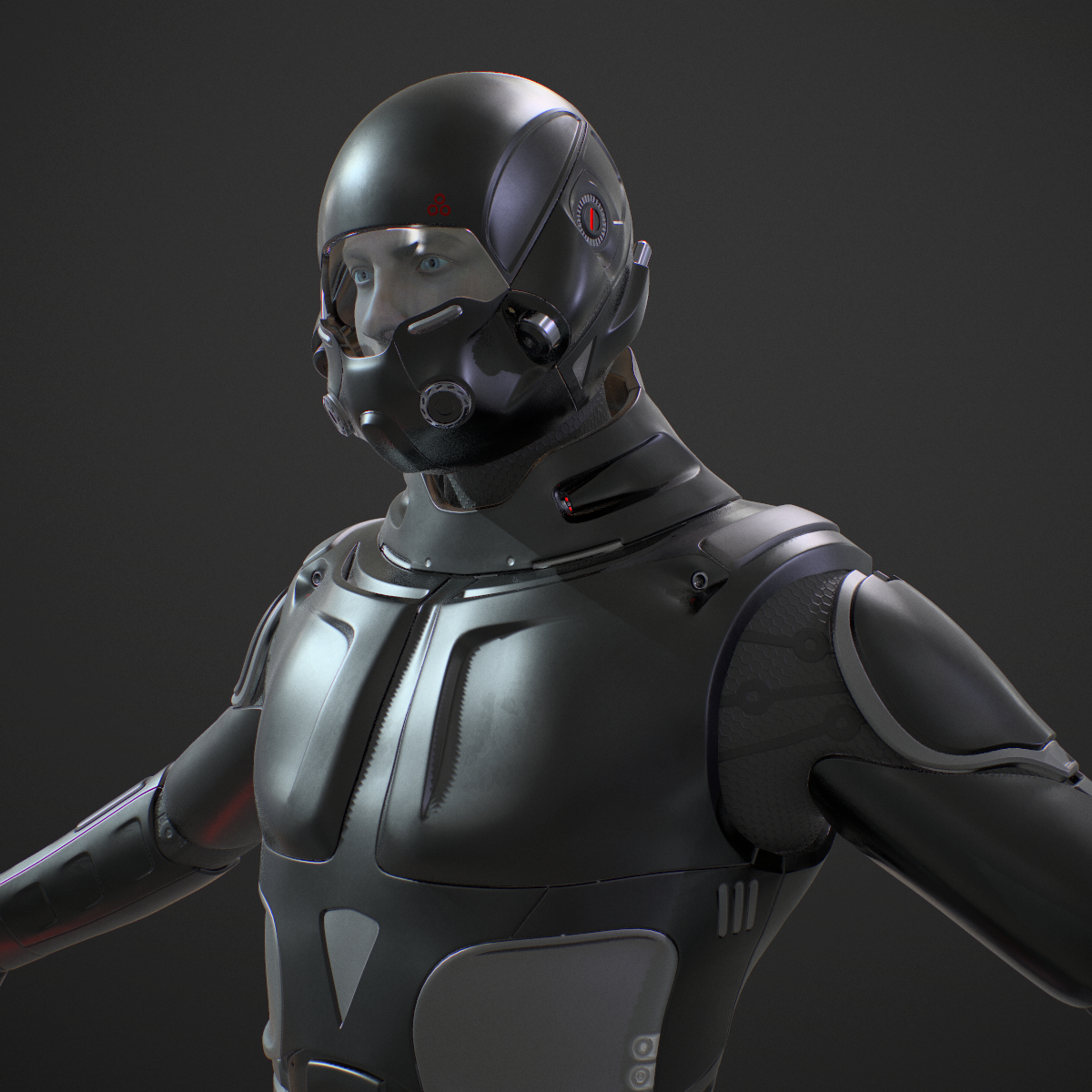 科幻飞行员士兵角色3d模型