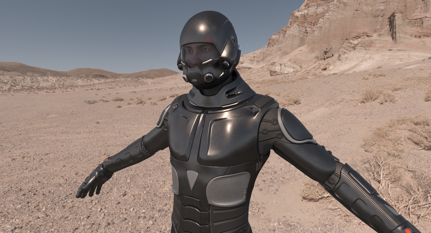 科幻飞行员士兵角色3d模型