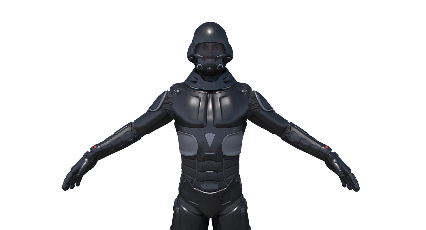 科幻飞行员士兵角色3d模型