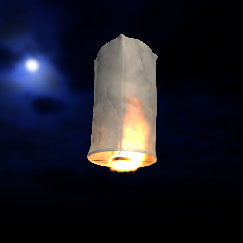 Sky lantern 3D model TurboSquid 1155904