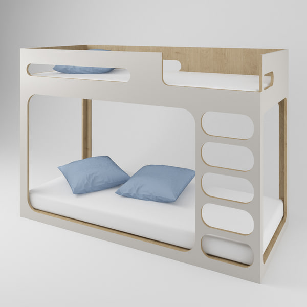 Modern Loft Bed Model Turbosquid 1155913, Modern Toddler Bunk Beds