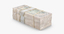 wrapped bills money 50 3D model
