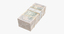 wrapped bills money 50 3D model