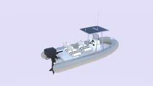 3D twin engine inflatable boat