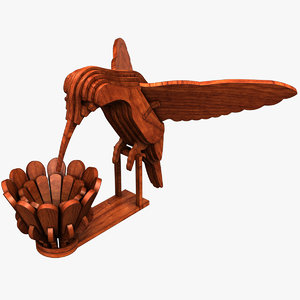 3D kolibri statuette model