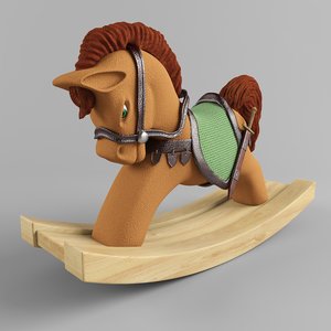 3D toy rocking horse
