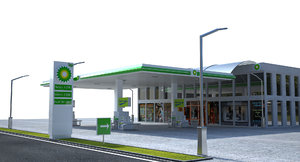 bp gas station 3D model