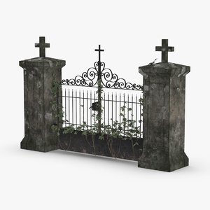 3D cemetery-gates-01 model