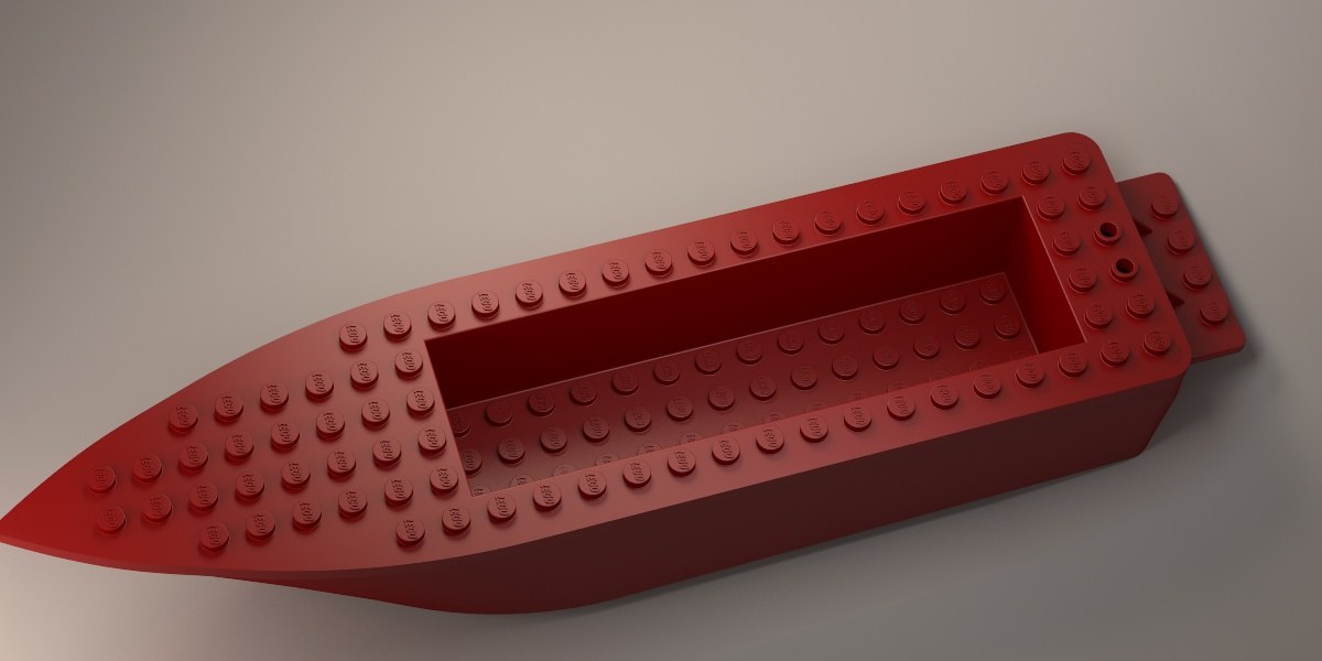 Lego boat hull floating 3D model - TurboSquid 1156534