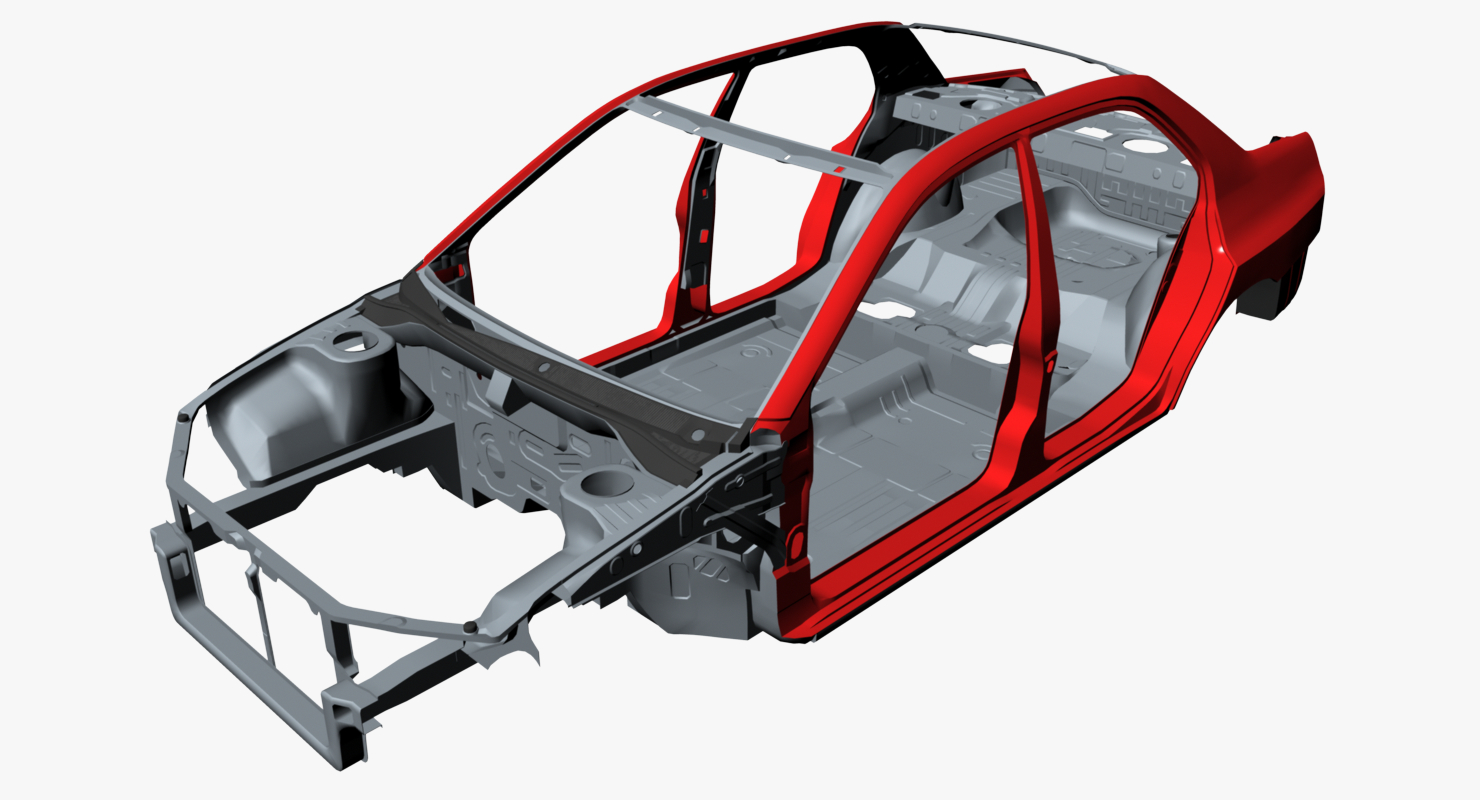 Car body frame 3D model TurboSquid 1156746
