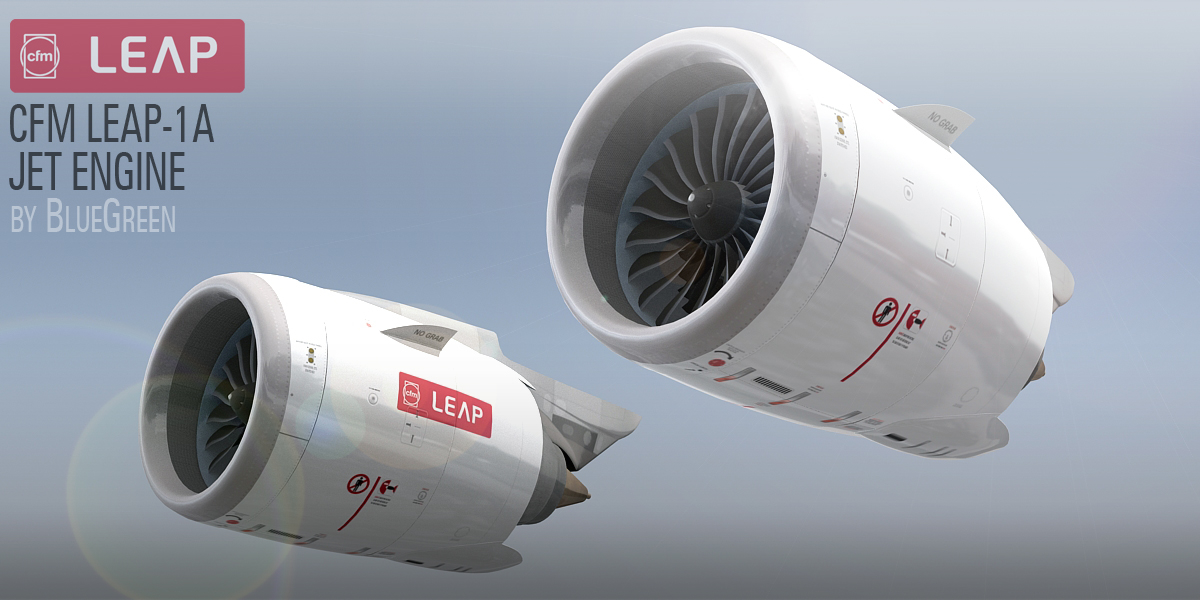 cfm leap-1a喷气发动机3d模型
