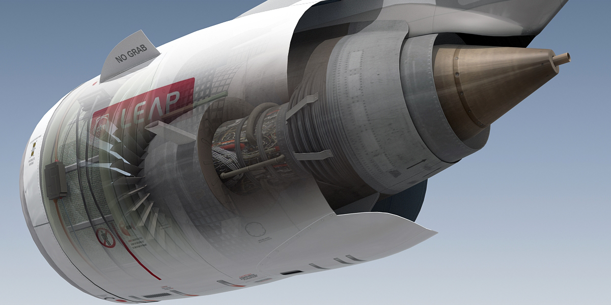 cfm leap-1a喷气发动机3d模型