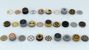 3D design steampunk cogwheels model