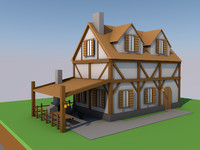 3d Low Poly Medieval House Turbosquid 1157021 - medieval house roblox