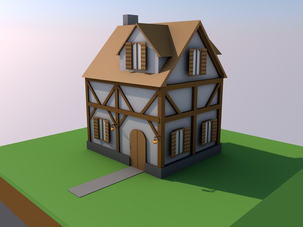 3d Low Poly Medieval House Turbosquid 1157021 - medieval house roblox