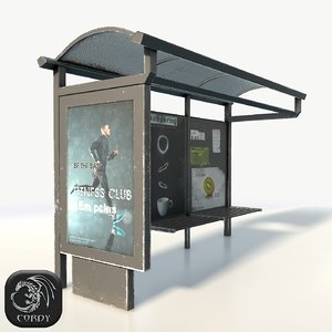 bus stop 3D model