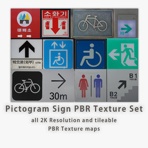 Pictogram Sign PBR Texture Set [9 images]