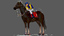 rigged racing horse jockey model