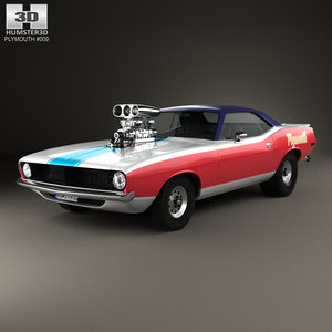 3D model plymouth barracuda dragster