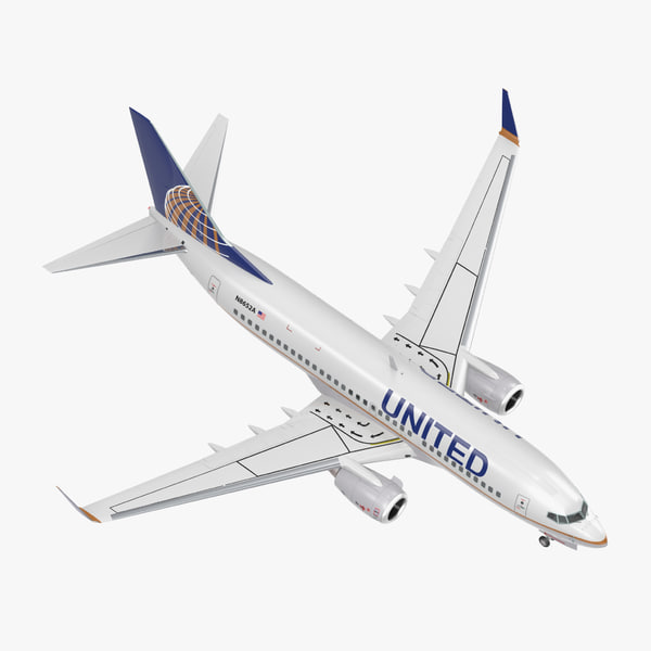 3D boeing 737-700 united airlines