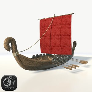 viking drakkar 3D model