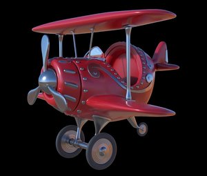 3D stylized cartoon plane