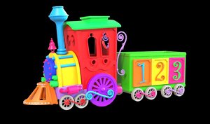 cartoon train 3D model