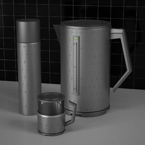 3D teapot thermos mug model
