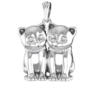 3D model jewelry pendant kitten