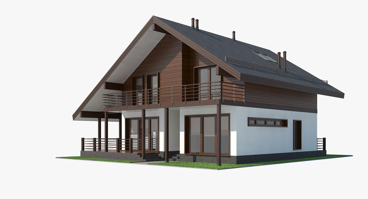 Contemporary shale style house model TurboSquid 1157965