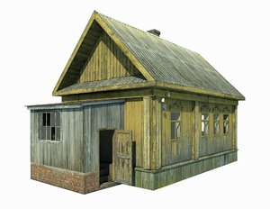 abandoned wooden house model