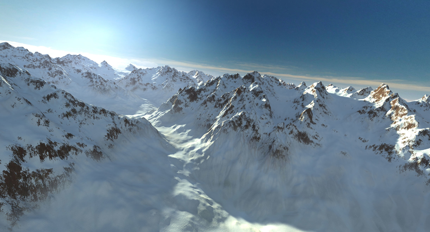Mountain snow range landscape 3D model - TurboSquid 1158299
