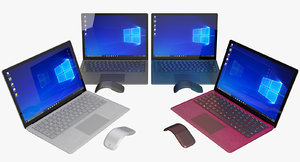 realistic microsoft surface laptop model