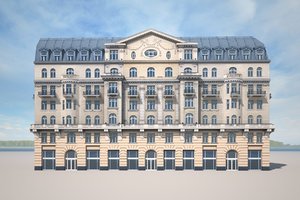 3D neoclassical hotel