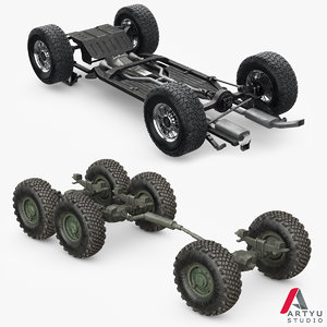 3D suv truck chassis frame model