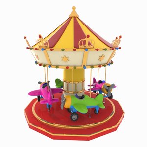 toon carousel 3D model