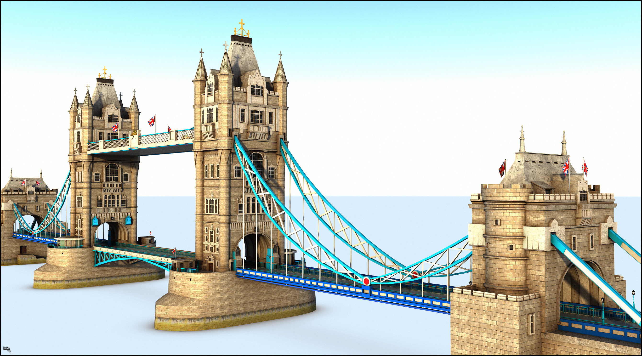 3d tower bridge, london. model